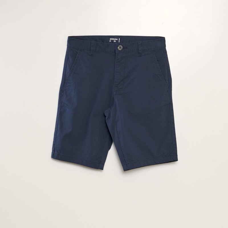 Bermuda chino uni - Bleu marine