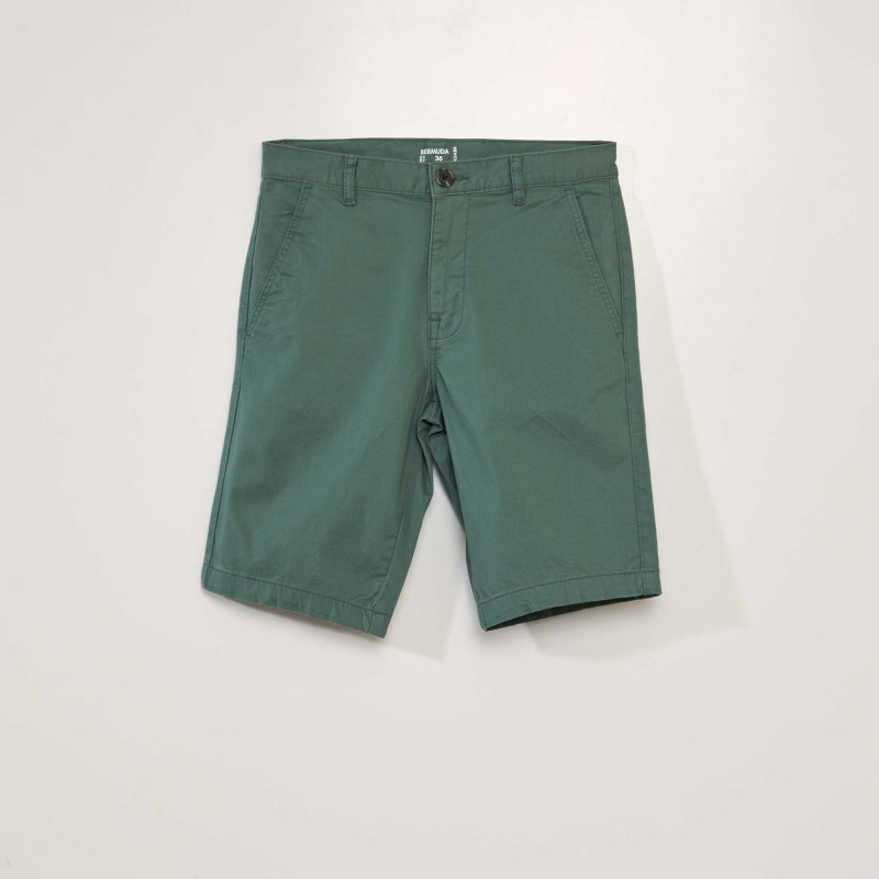 Bermuda chino uni - Vert