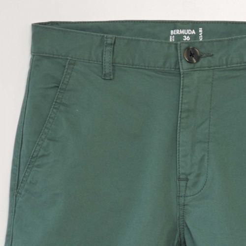 Bermuda chino uni - Vert