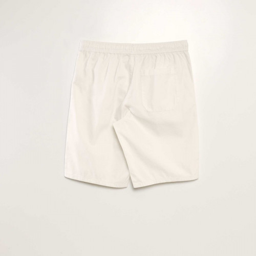 Bermuda chino avec taille élastiquée - Blanc