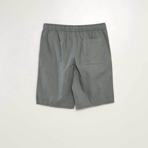 Bermuda chino avec taille élastiquée - Kaki