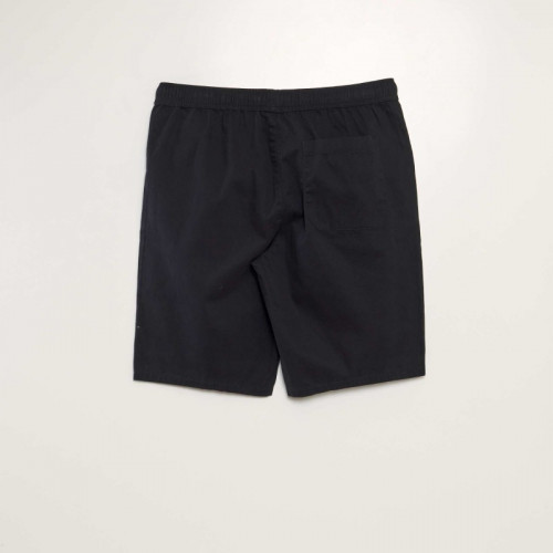 Bermuda chino avec taille élastiquée - Noir