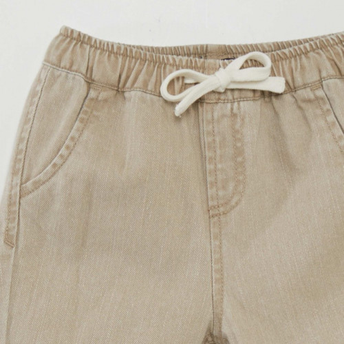 Pantalon paperbag en jean - Beige