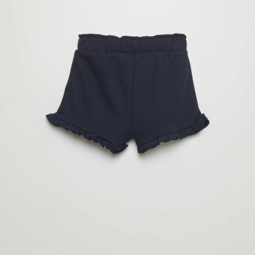 Short en molleton avec volants - Bleu marine