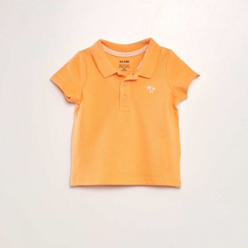 Polo en piqué de coton 'palmier' - Orange