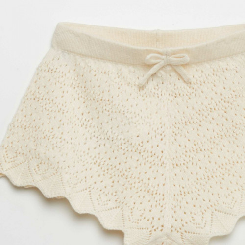 Short en maille tricot - Beige