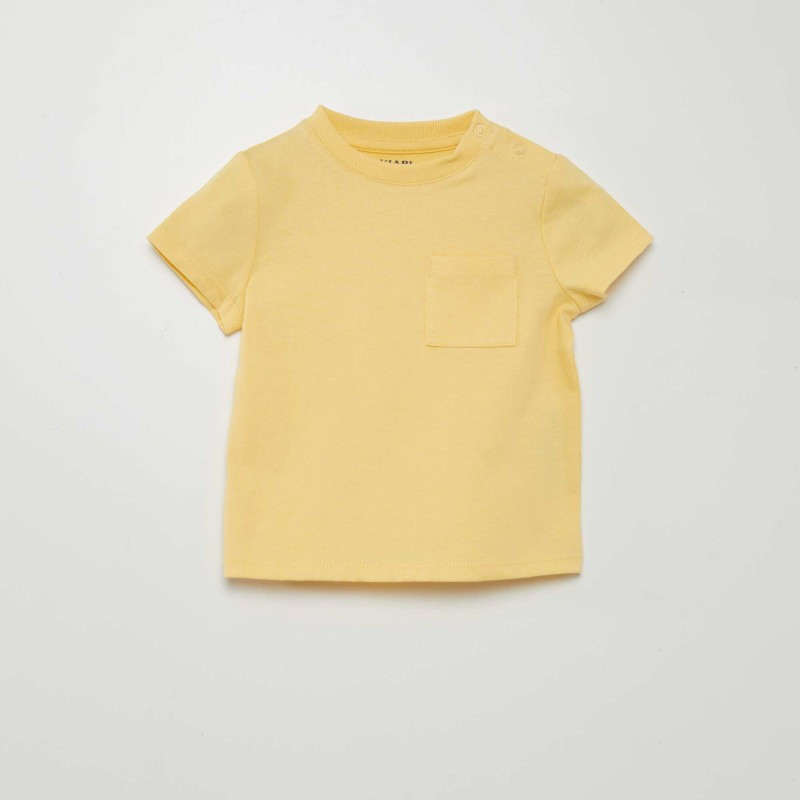 T-shirt à manches courtes avec poches - Jaune