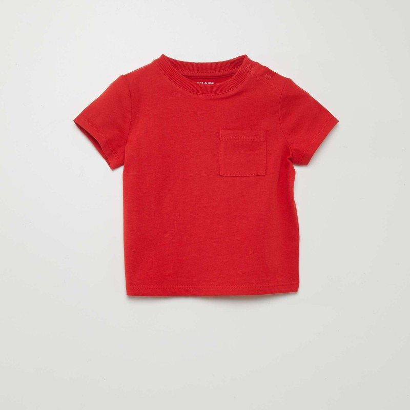 T-shirt à manches courtes avec poches - Rouge