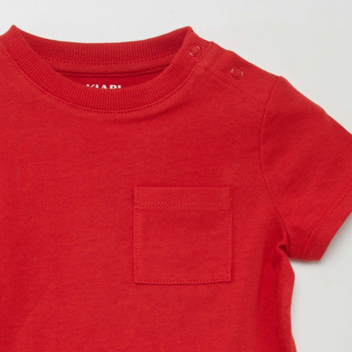 T-shirt à manches courtes avec poches - Rouge