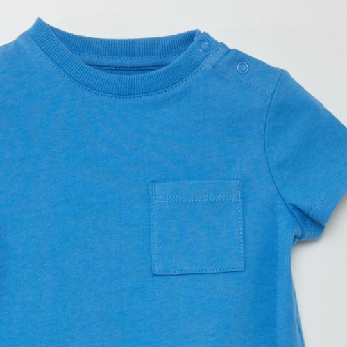 T-shirt à manches courtes avec poches - Bleu