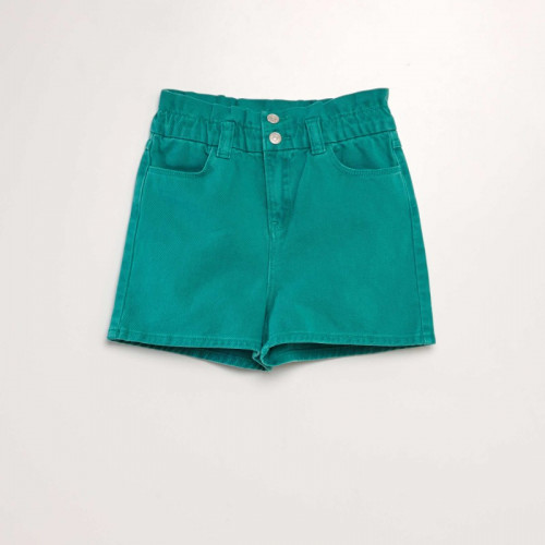 Short en denim coloré - Vert