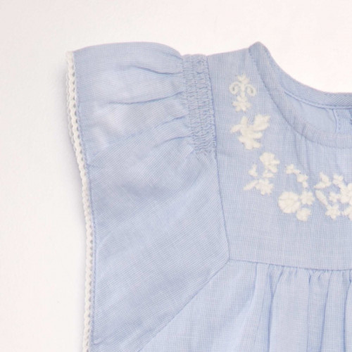 Robe en voile de coton - Bleu