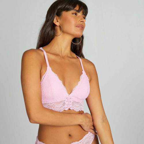 Soutien-gorge triangle coques amovibles - Rose