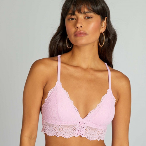 Soutien-gorge triangle coques amovibles - Rose