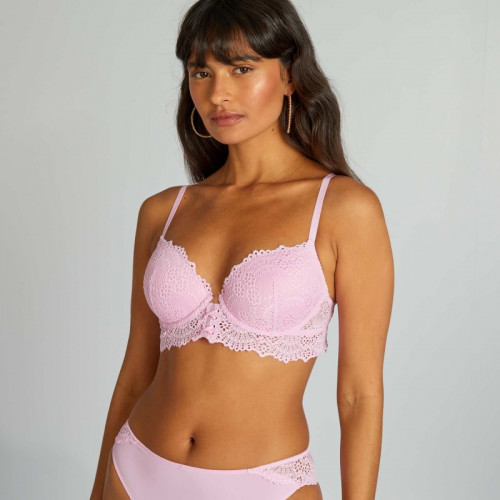 Soutien-gorge push-up coques amovibles - Rose