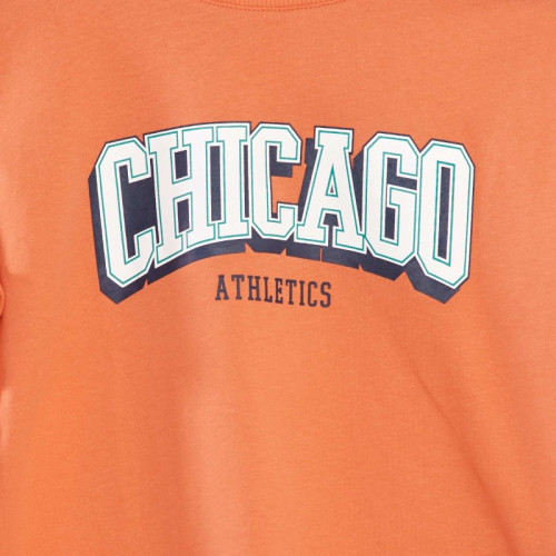 Tee-shirt imprimé 'Chicago' coupe loose - Rouge