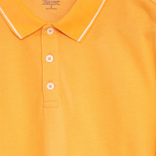 Polo en piqué de coton effet moucheté - Orange