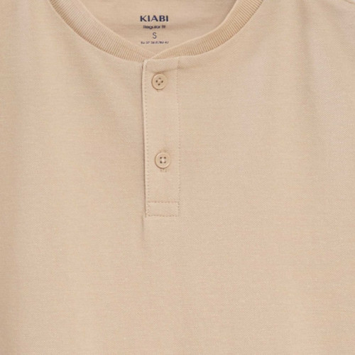 Polo en piqué de coton uni - Beige