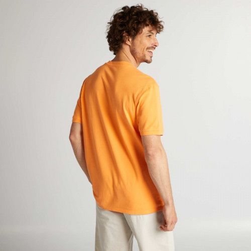 Polo en piqué de coton uni - Orange