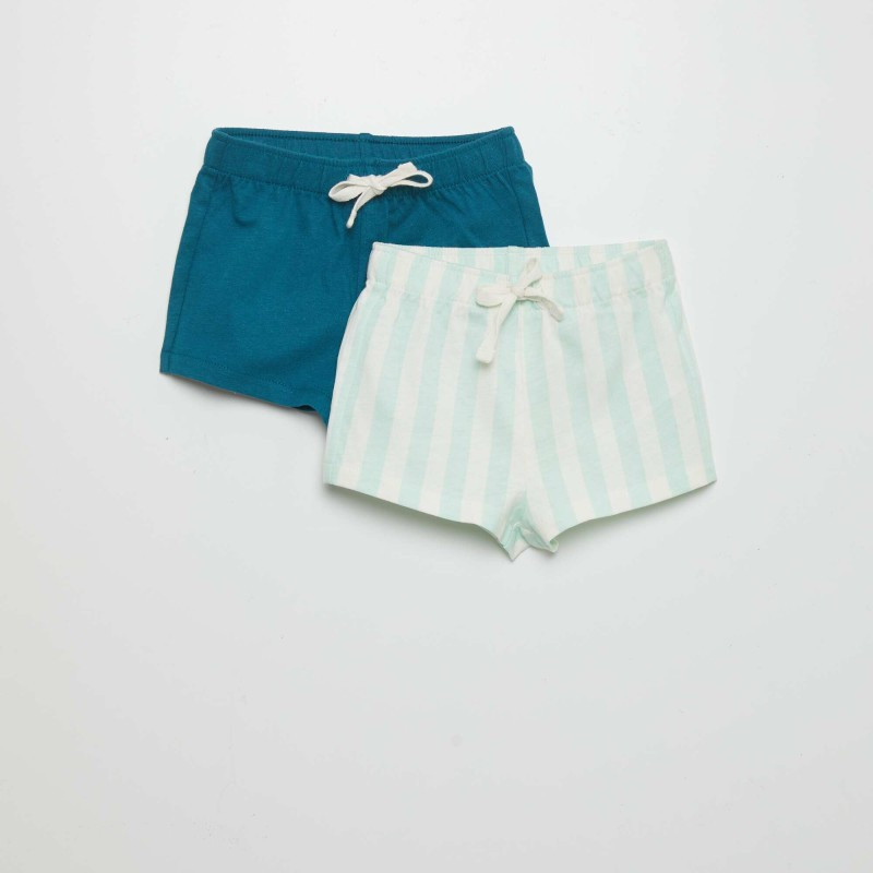 Lot de 2 shorts en jersey - Vert