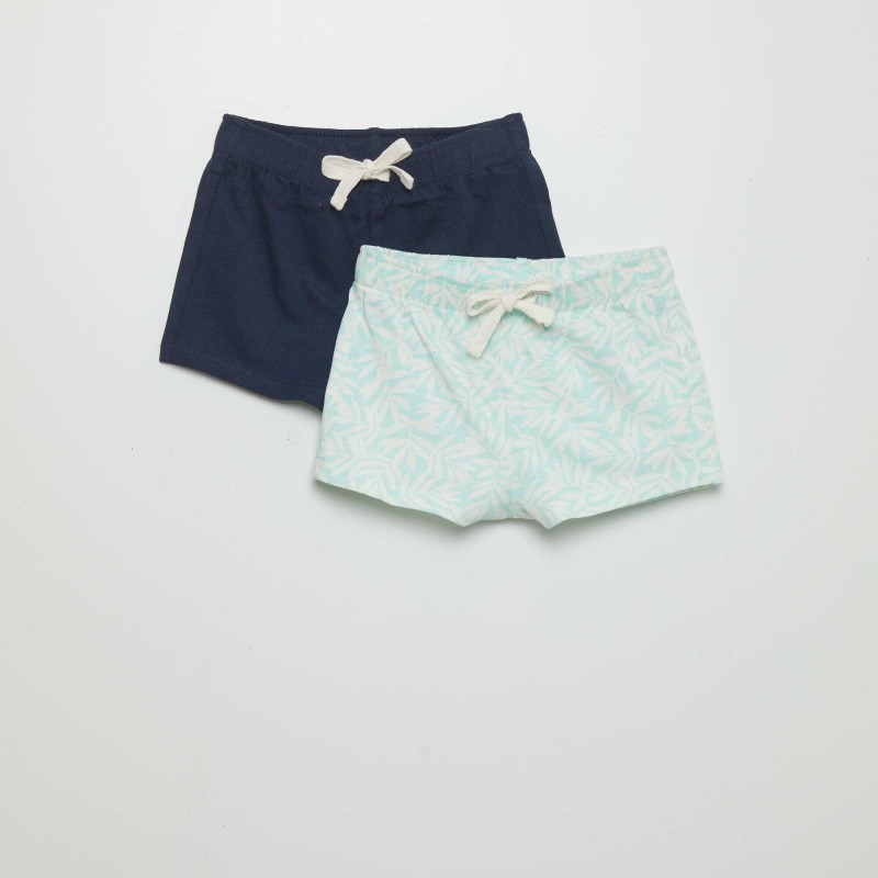 Lot de 2 shorts en jersey - Vert d'eau