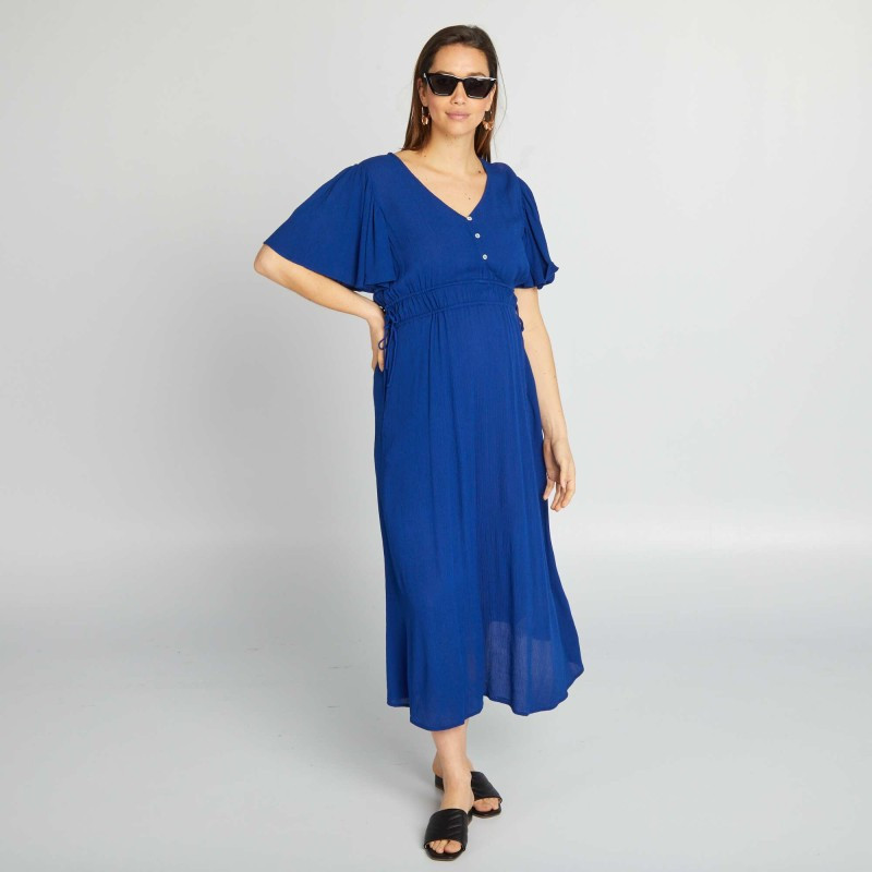 Robe longue de maternité - Bleu