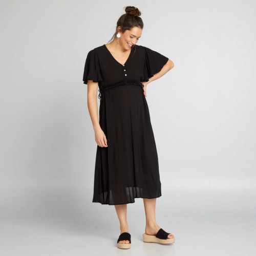 Robe longue de maternité - Noir