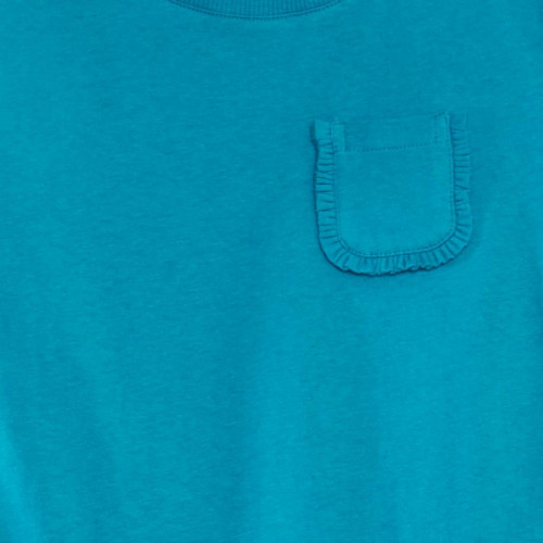 T-shirt uni avec poche - Cyan