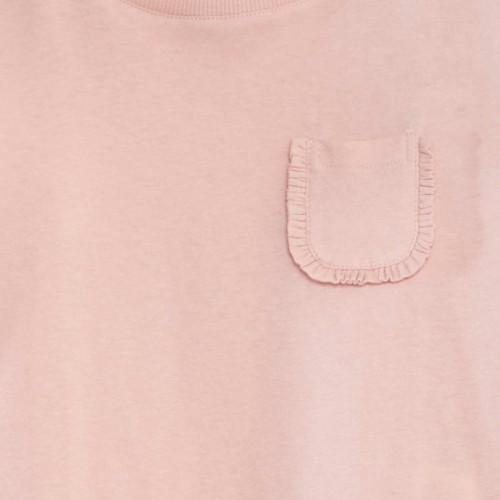 T-shirt uni avec poche - Rose