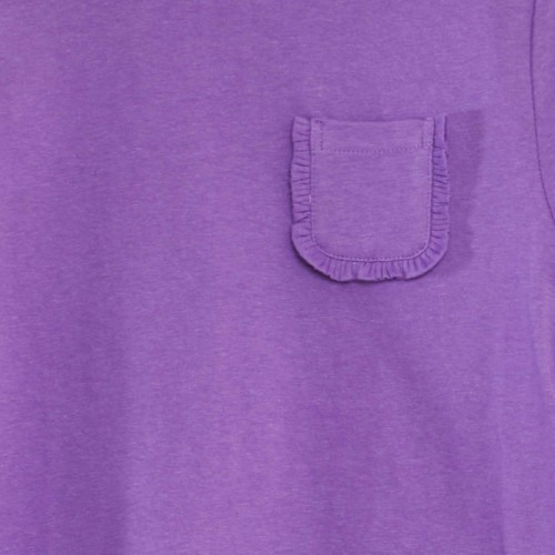 T-shirt uni avec poche - Violet