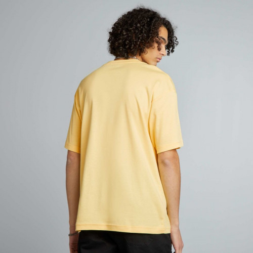 T-shirt col rond en coton - Jaune