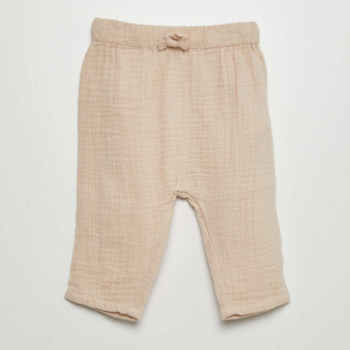 Pantalon sarouel en gaze de coton - Beige