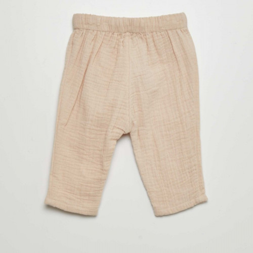 Pantalon sarouel en gaze de coton - Beige