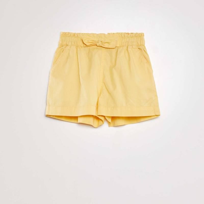 Short paperbag avec ceinture - Jaune