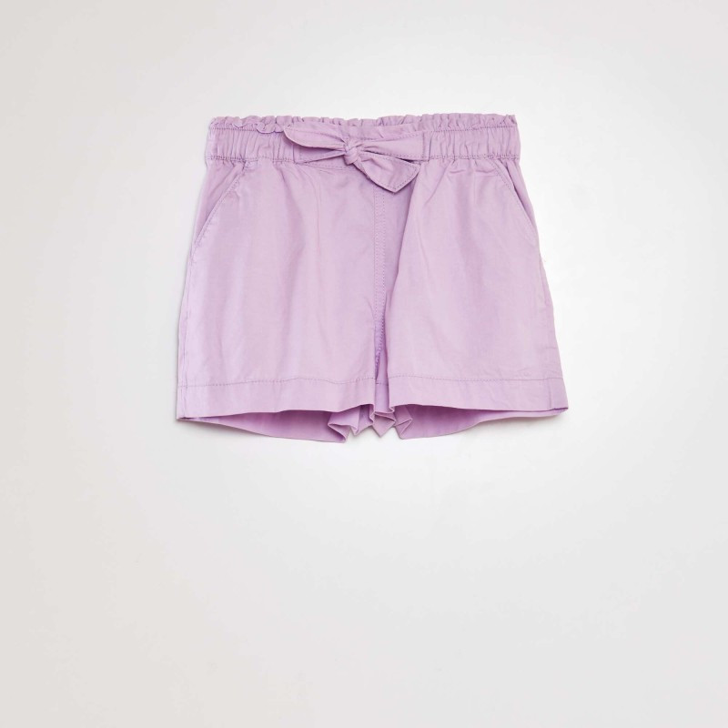 Short paperbag avec ceinture - Violet