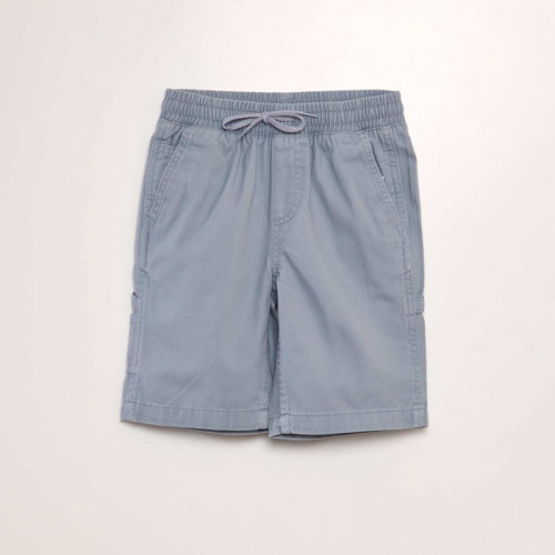 Short élastiqué façon denim - Bleu gris