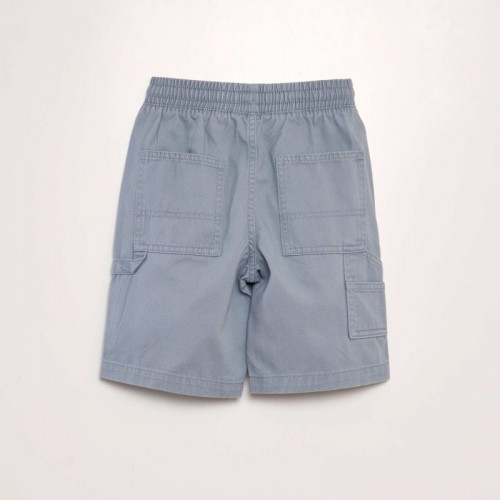 Short élastiqué façon denim - Bleu gris