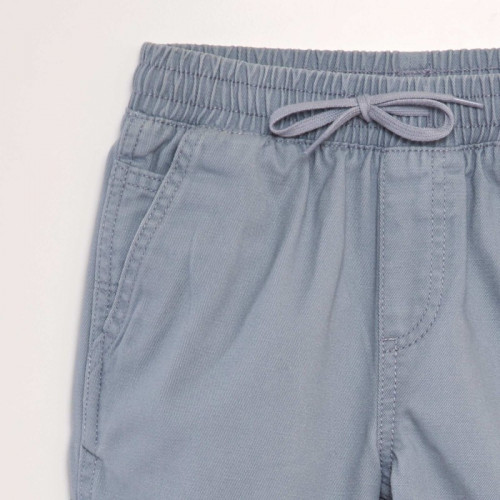 Short élastiqué façon denim - Bleu gris