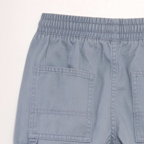 Short élastiqué façon denim - Bleu gris