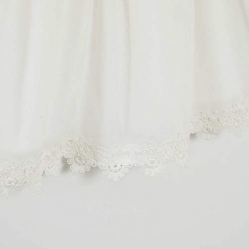 Robe volantée avec broderies - Blanc