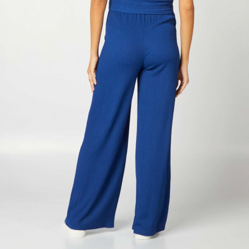 Pantalon maternité en maille gaufrée - Bleu