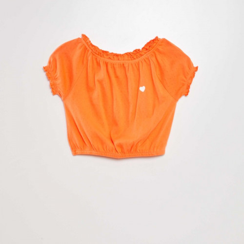 T-shirt à bords élastiqués - Orange