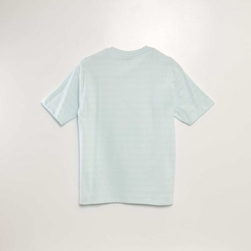 T-shirt en coton texturé - Bleu ciel