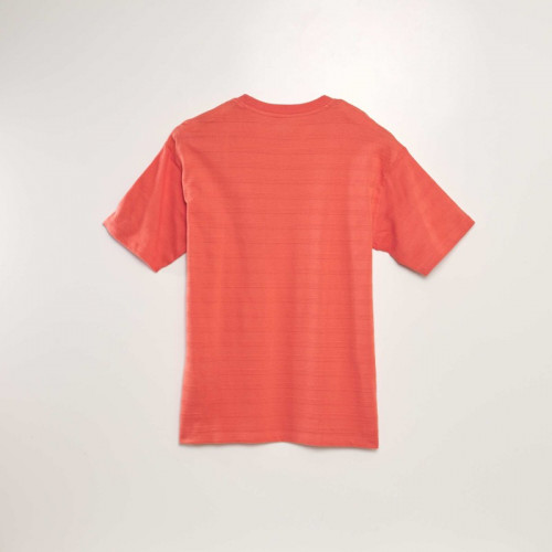 T-shirt en coton texturé - Orange