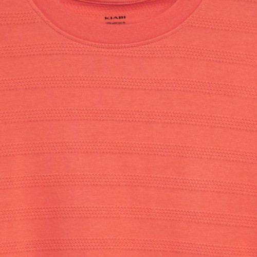 T-shirt en coton texturé - Orange