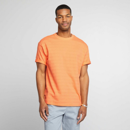 T-shirt en coton texturé - Orange