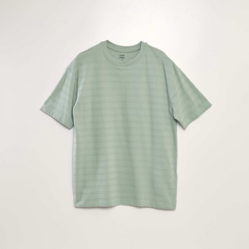 T-shirt en coton texturé - Vert