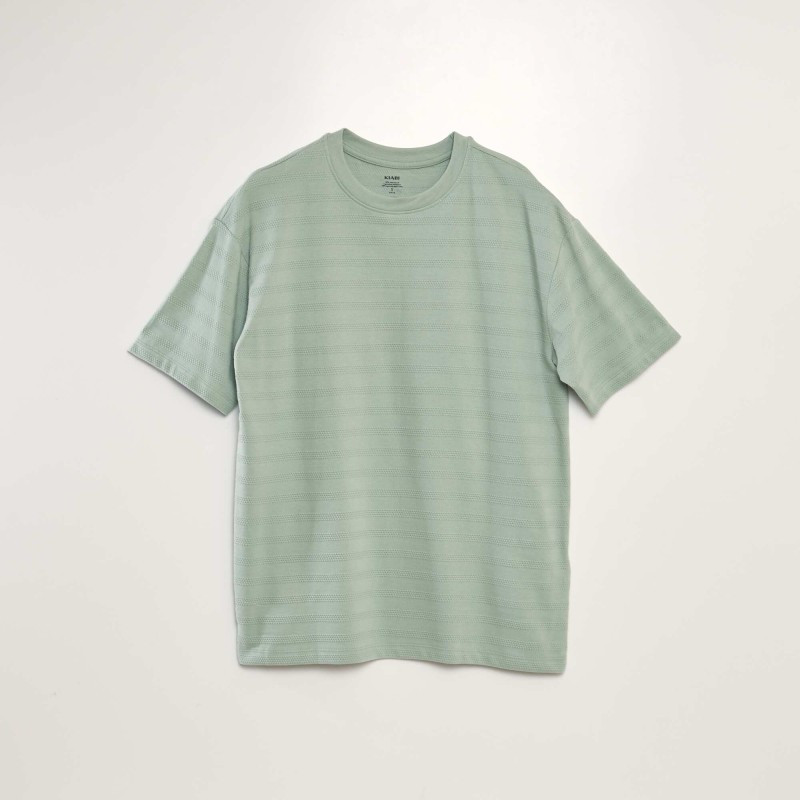 T-shirt en coton texturé - Vert