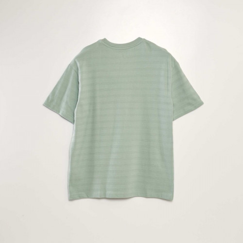 T-shirt en coton texturé - Vert