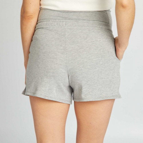 Short grossesse en molleton uni - Gris